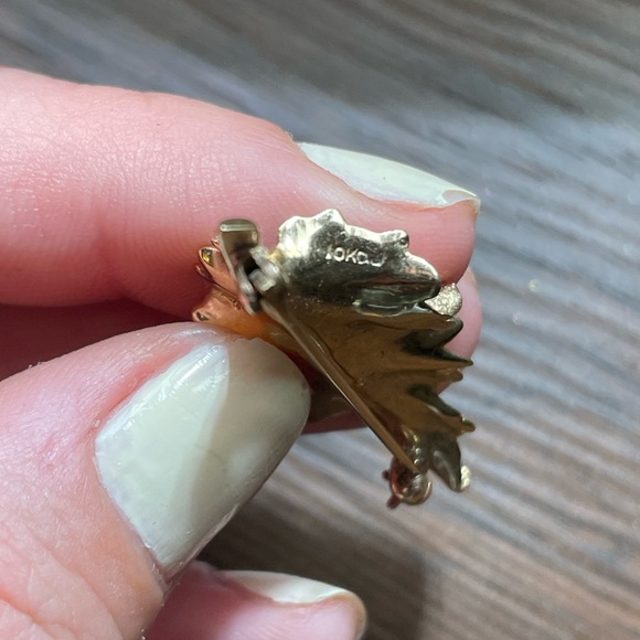 10k yellow gold brooch with turquoise stone - Picture 8 of 11